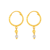 22K Gold Elegant Hoop Earrings with Dual-Tone